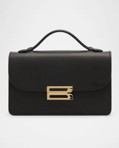 Victoria Beckham Mini Buckle Leather Shoulder Bag In Black