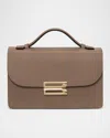 Victoria Beckham Mini Buckle Leather Shoulder Bag In Dove Grey