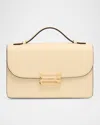 Victoria Beckham Mini Buckle Leather Shoulder Bag In Ivory