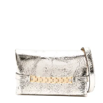 Victoria Beckham Mini Chain-detail Pouch Bag In Silver
