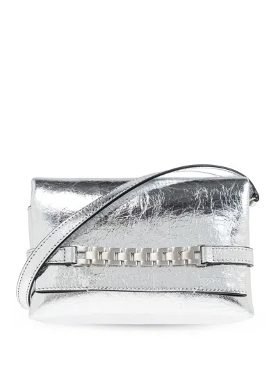 Victoria Beckham Leather Shoulder Bag In Silver