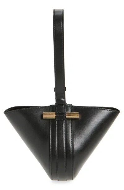 Victoria Beckham Mini Dia Leather Pouch Clutch In Black