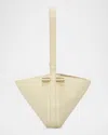 Victoria Beckham Mini Dia Leather Wristlet Pouch Bag In White