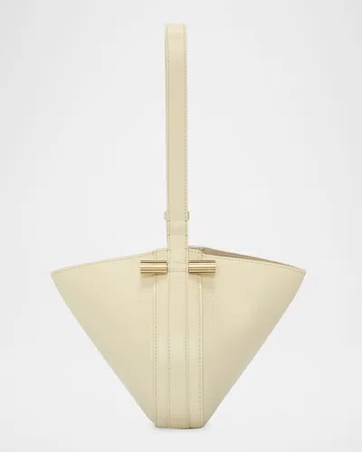 Victoria Beckham Mini Dia Leather Wristlet Pouch Bag In White