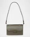 Victoria Beckham Mini Dorian Flap Leather Crossbody In Brown