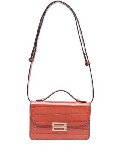 Victoria Beckham Dorian Bag Crocodile Detail In Orange