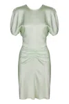 Victoria Beckham Draping Short-sleeve Mini Dress In Green