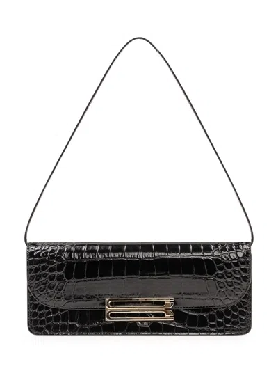 Victoria Beckham Mini Luxe East-west Clutch With Front Lock In Black