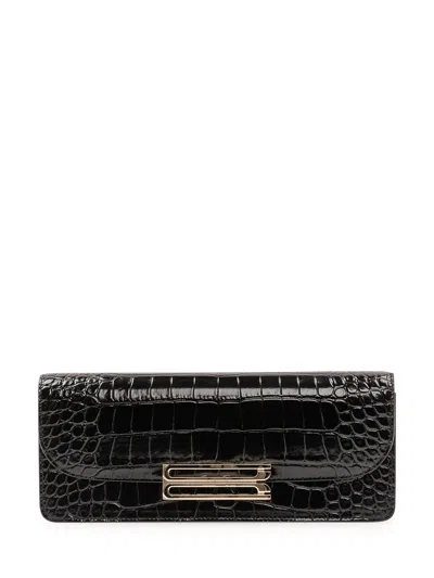 Victoria Beckham Mini Luxe East-west Clutch With Front Lock In Black