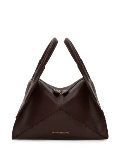 Victoria Beckham Mini Plié Leather Tote Bag In Brown