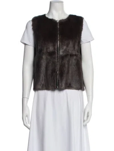 Pre-owned Victoria Beckham Mink Fur Jacket In Brown