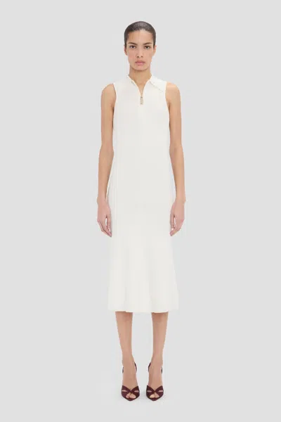 Victoria Beckham Mira Midi Dress In White