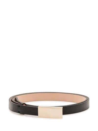 Victoria Beckham Mirror Buckle Belt In Black
