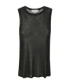 Victoria Beckham Mélange Lyocell Tank Top In Black
