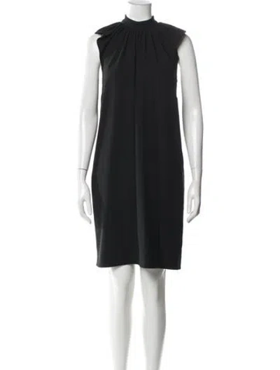 Pre-owned Victoria Beckham Mock Neck Knee-length Dress In Black
