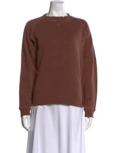 Pre-owned Victoria Beckham Mock Neck Long Sleeve Sweatshirt In Brown