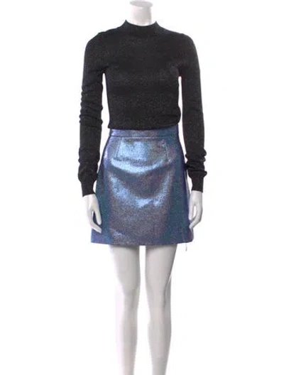 Pre-owned Victoria Beckham Mock Neck Mini Dress In Black