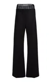 Victoria Beckham Moda Exclusive Sheer Panel Trousers In Black