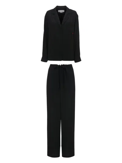 Victoria Beckham Monogram Pyjama Set In Black