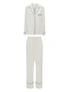 Shop Victoria Beckham Monogram Pyjama Set In White