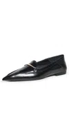 VICTORIA BECKHAM MORSETTO POINTED LOAFER FLATS BLACK