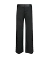 Victoria Beckham Side Panel Wool-blend Wide-leg Pants In Black