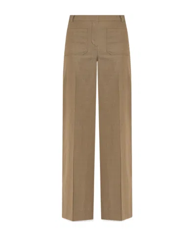 Victoria Beckham Multi-pocket Casual Pants In Brown
