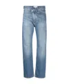Victoria Beckham Multi-pocket Denim Trousers In Blue