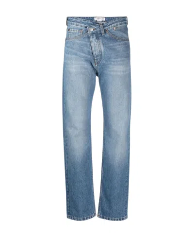 Victoria Beckham Multi-pocket Denim Trousers In Blue