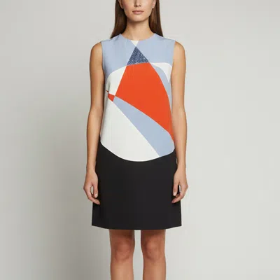 Pre-owned Victoria Beckham Multicolor Colorblock Crepe Shift Mini Dress M