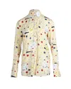 Victoria Beckham Music Long Sleeve Button Down Shirt In Light Yellow Polyester In Yellow