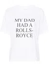 Victoria Beckham `my Dad Had A Rolls-royce` Slogan Cotton T-shirt In White