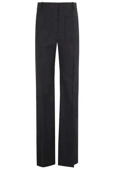 Victoria Beckham Navy Blue Alina Trousers