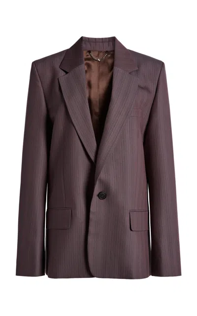 Victoria Beckham Notched Lapel Blazer In Purple