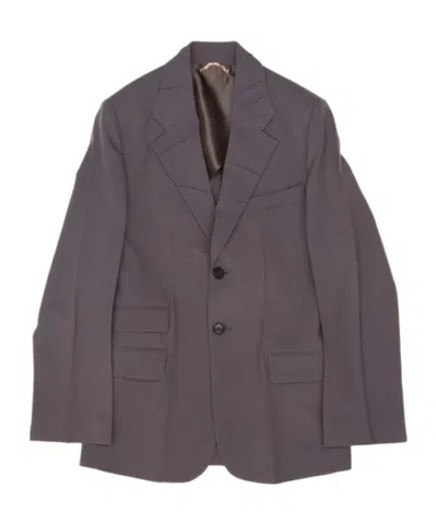 Victoria Beckham Notched Lapel Jacket In Brown