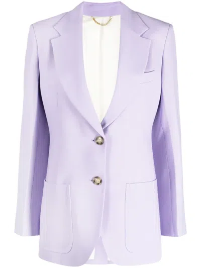 Victoria Beckham Notched-lapels Single-breasted Blazer In Purple