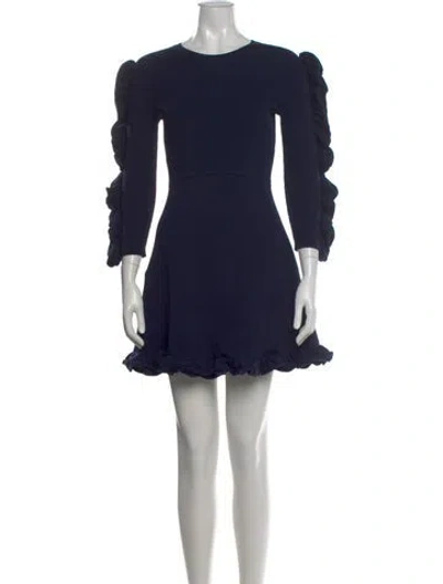 Pre-owned Victoria Beckham Nylon Mini Dress In Blue