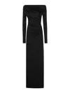 Victoria Beckham Off-shoulder Draped Gown In Black