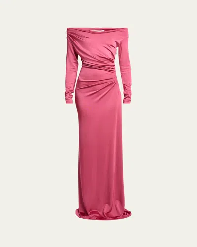 Victoria Beckham Off-shoulder Draped Gown