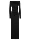 Victoria Beckham Off-shoulder Draped Gown In Black
