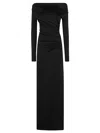 Victoria Beckham Off-the-shoulder Evening Dress In Viscose Blend In Black
