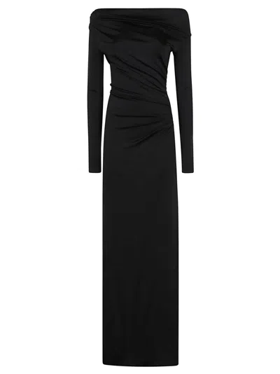 VICTORIA BECKHAM OFF-THE-SHOULDER EVENING DRESS IN VISCOSE BLEND