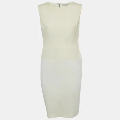 Pre-owned Victoria Beckham Off-white Cotton Blend Sleeveless Short Dress M