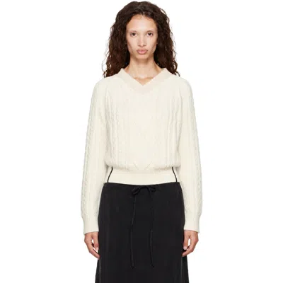 Victoria Beckham Off-white V-neck Sweater