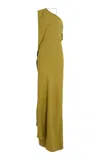 Victoria Beckham One-shoulder Chain Detail Dress In Green
