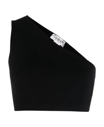 Victoria Beckham One-shoulder Crop Top In Black
