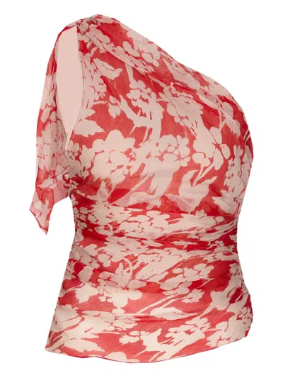 VICTORIA BECKHAM ONE-SHOULDER DRAPED BLOUSE