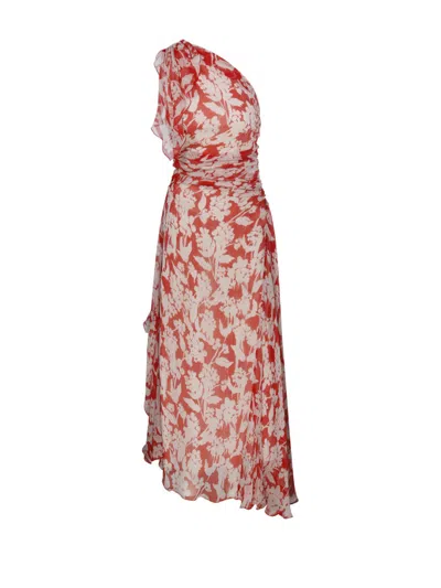 Victoria Beckham One Shoulder Draped Midi Dress