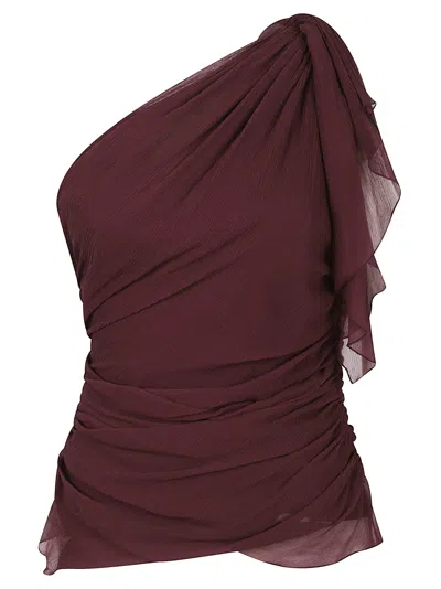 VICTORIA BECKHAM ONE-SHOULDER DRAPED TOP