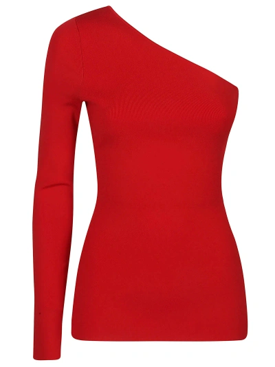 Victoria Beckham One Shoulder Top In Red